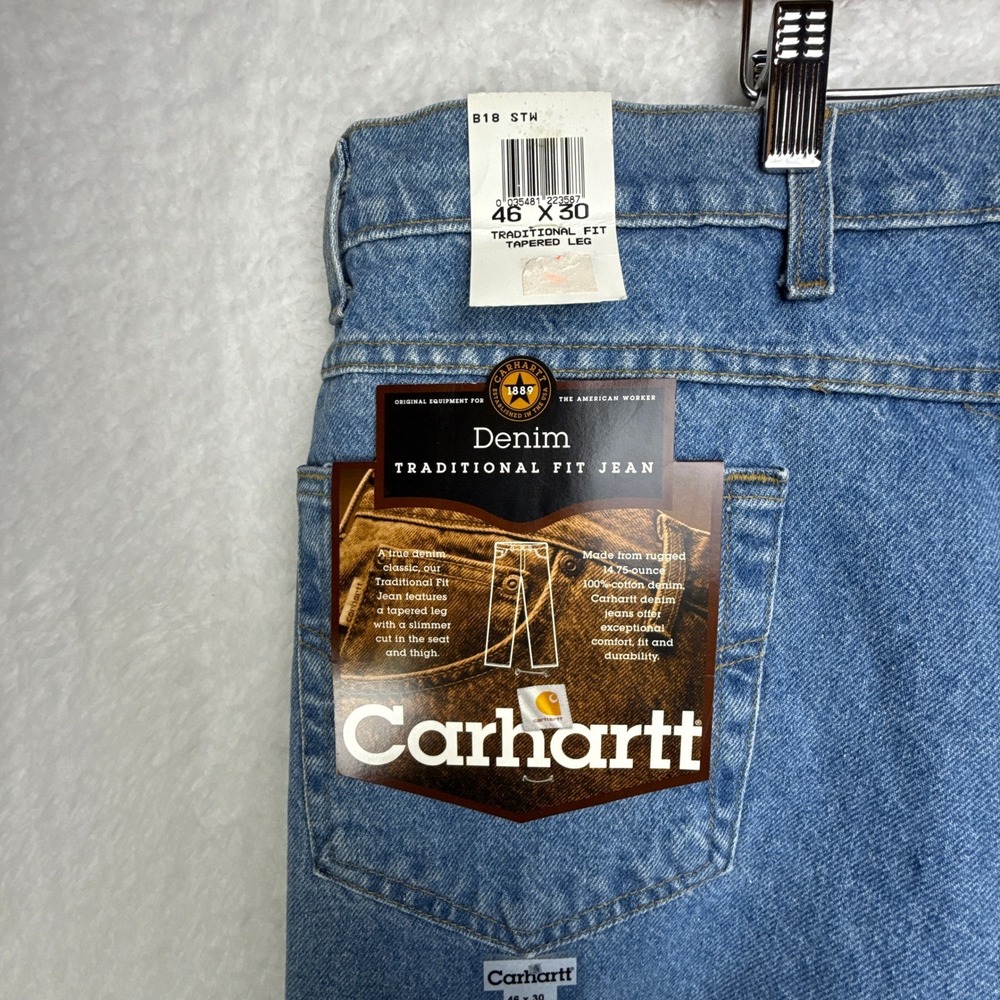 Carhartt Denim Traditional Fit‎ Straight Leg Jeans Mens 46x30 B18 STW NWT NOS
